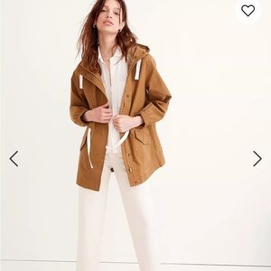 Madewell Aspen Raincoat Mustard Yellow Brown with contrast pulls in XS - EUC